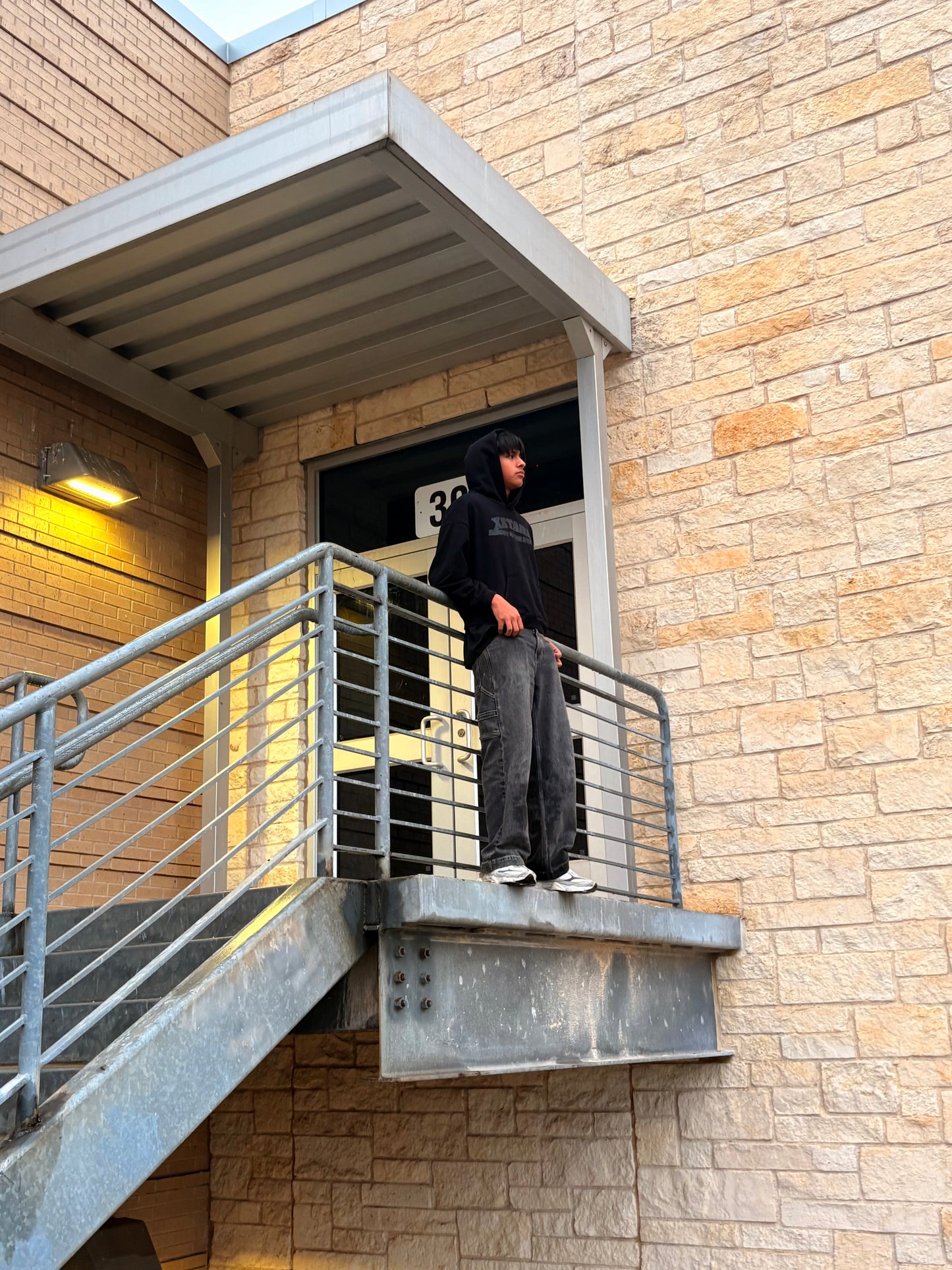 XSTARR black on black hoodie